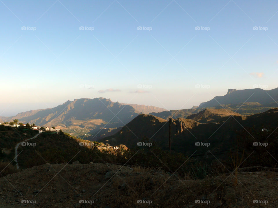 Mountain landscape on Gran Canaria, Las Palmas, Spain.