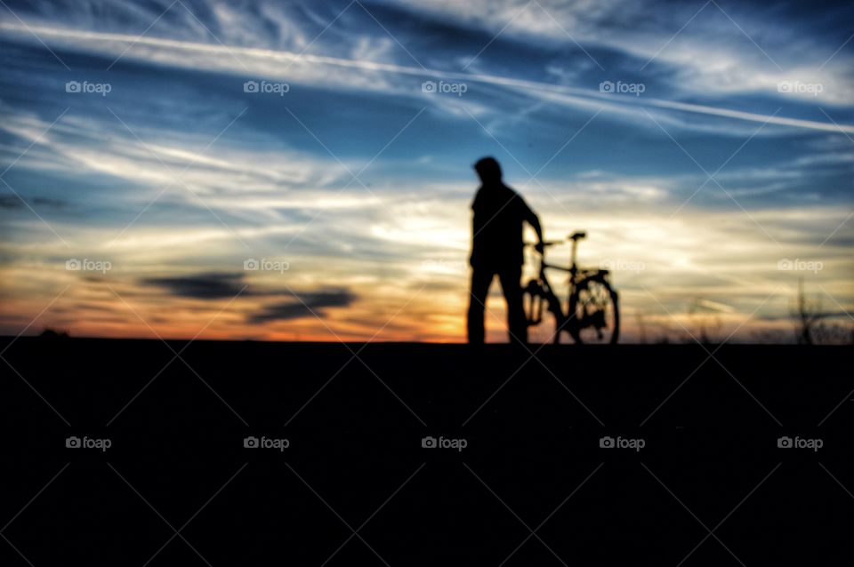 Sunset, Silhouette, Landscape, Sky, Dawn