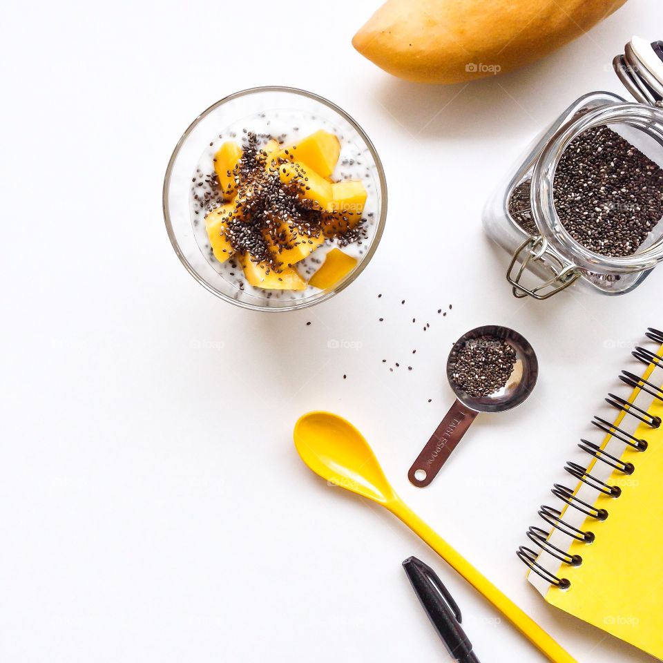 Chia seed yogurt with mango