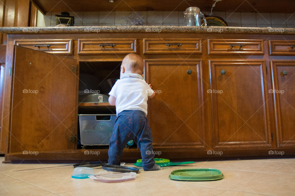 Playing in the kitchen