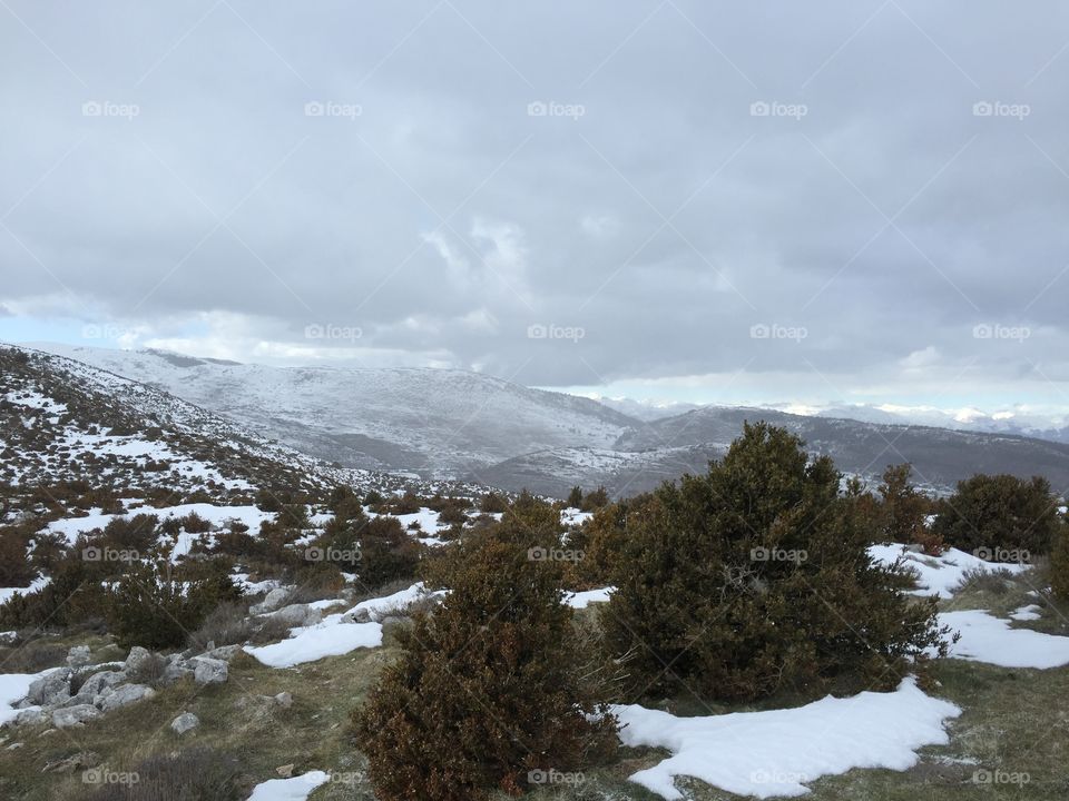 Mountains 
Crest of the esterel, in winter on snow.