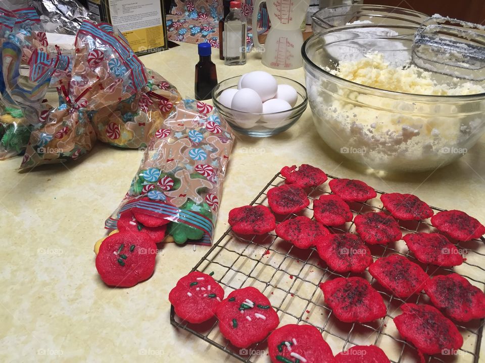 Ingredients for making Spritz Christmas cookies