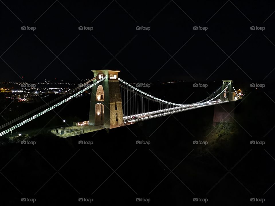 Bristol suspension bridge at night