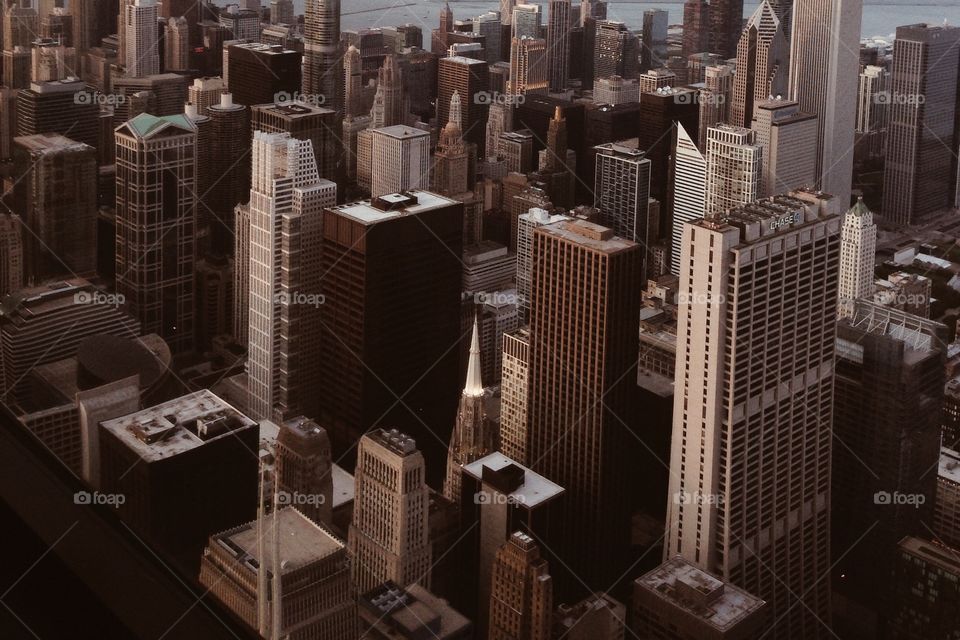 High angle view of New York city