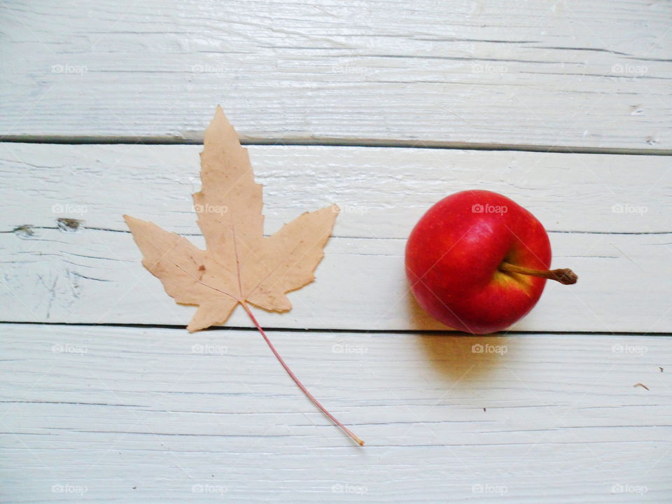 leaf and apple