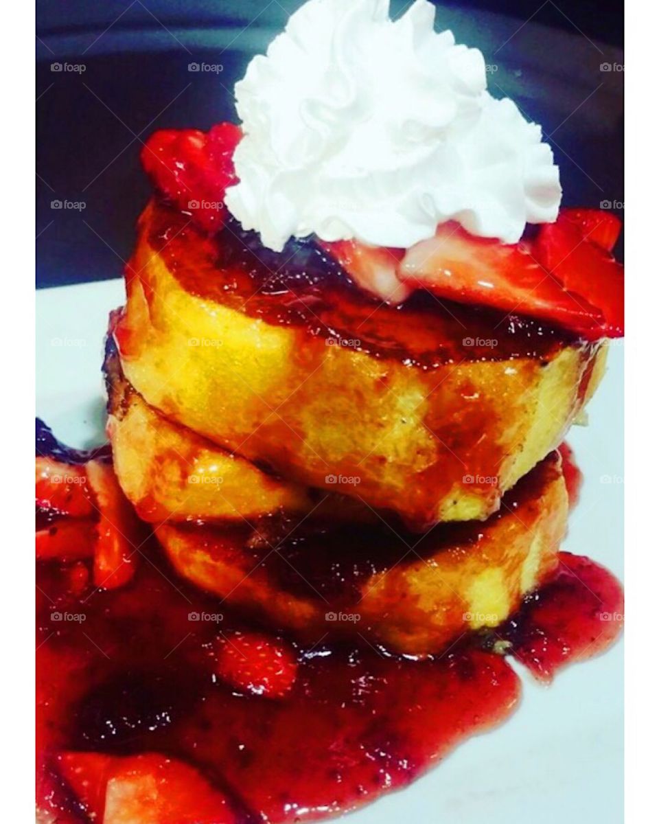 Strawberry Stuffed & Stacked French Toast