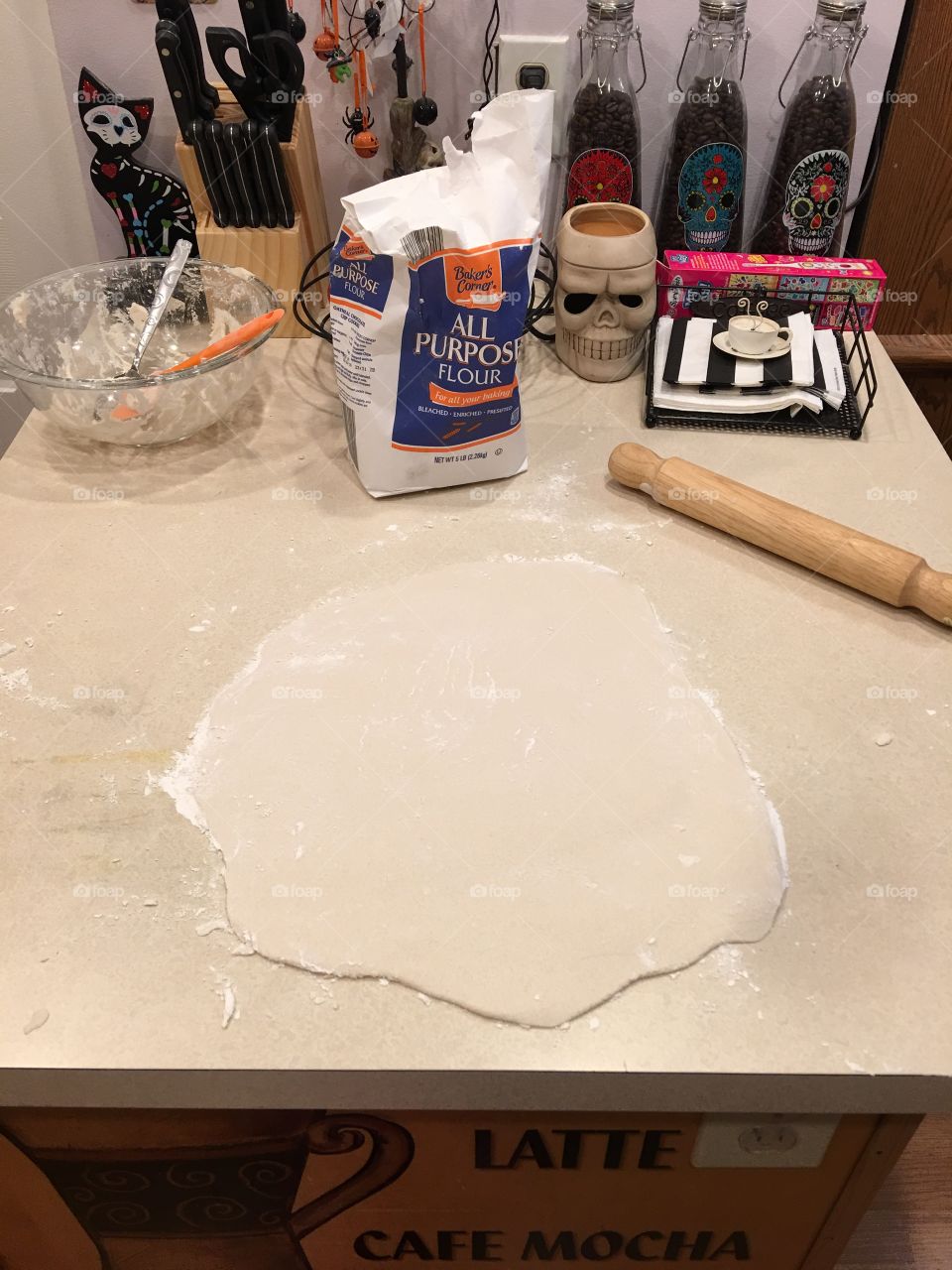 Rolled out salt dough 