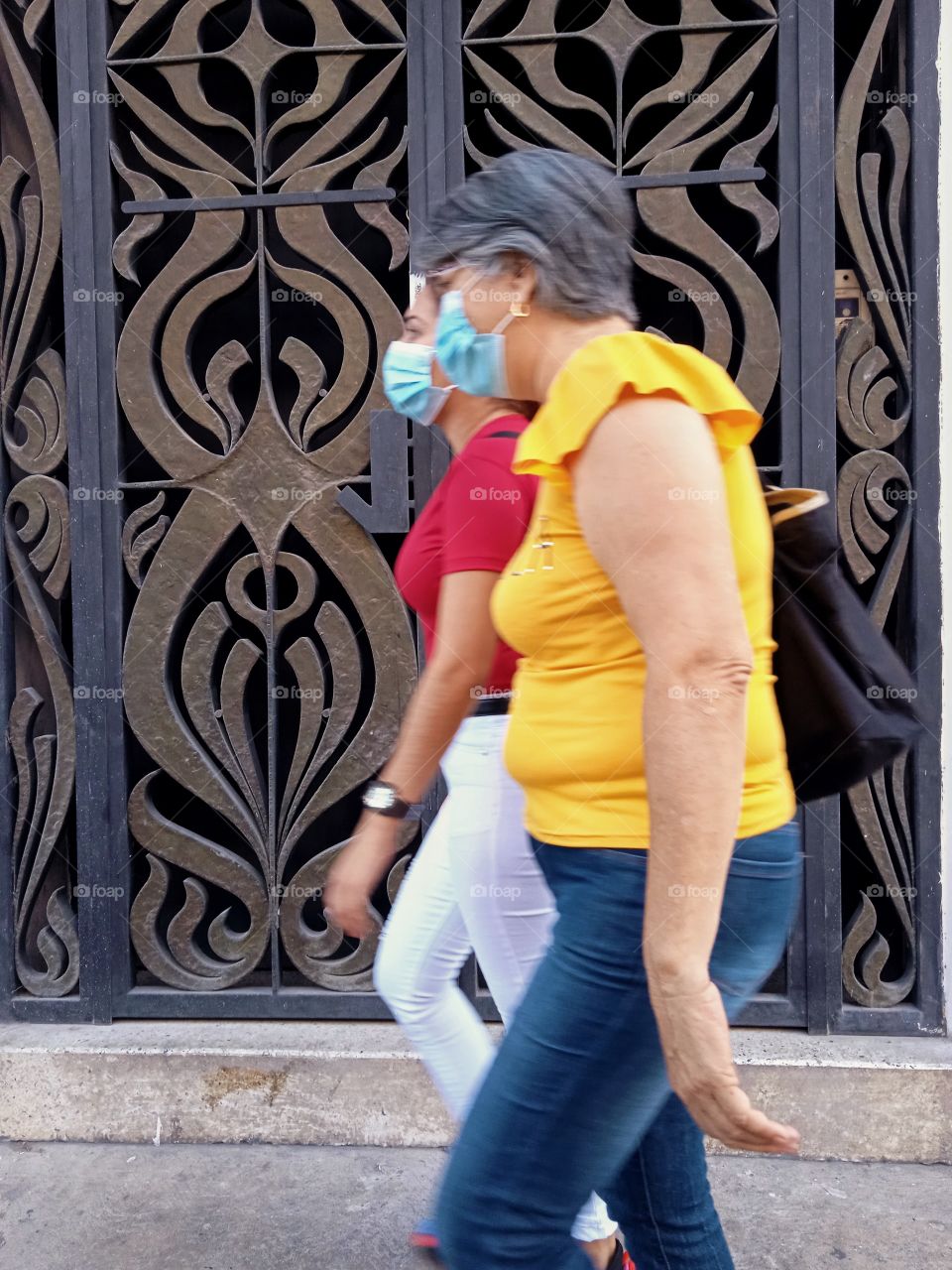 walking down the street