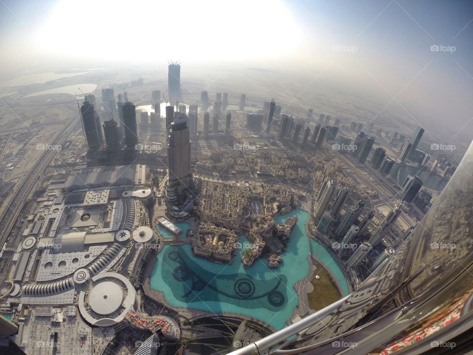 Dubai, UAE from the Burj Khalifa 124 floor