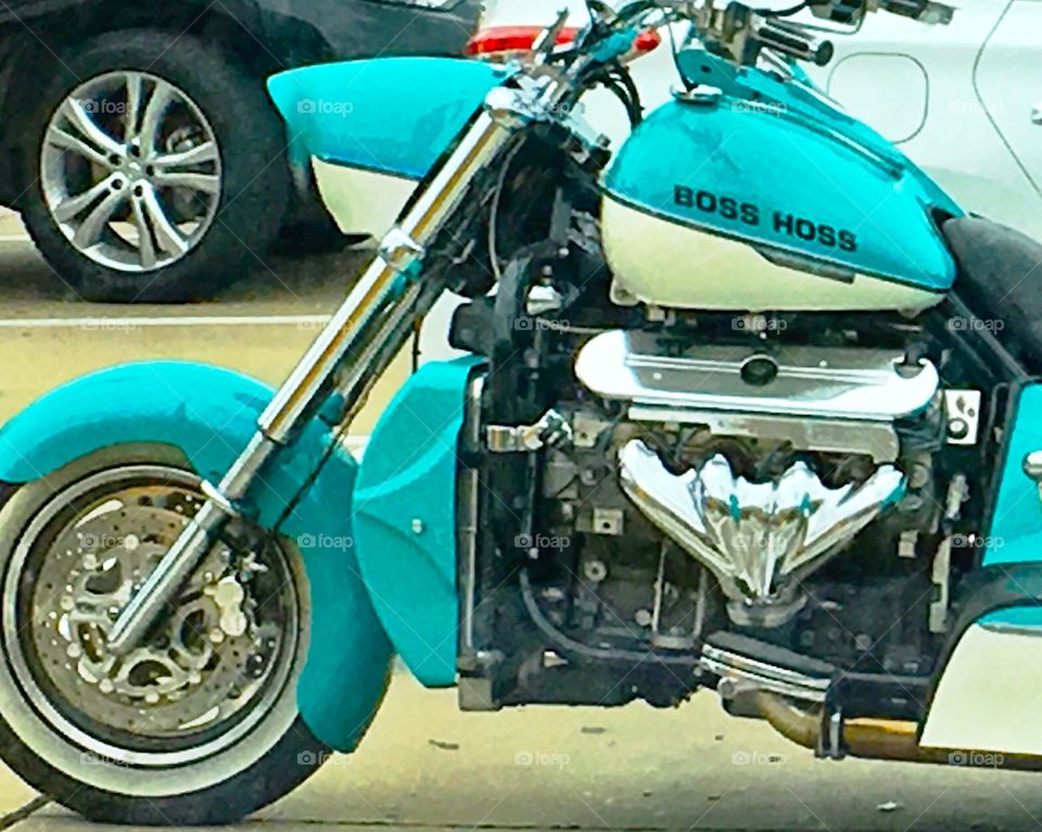 What a creative use of those great hot rod motors on this supped up gorgeous motorcycle 
Picture is in full color