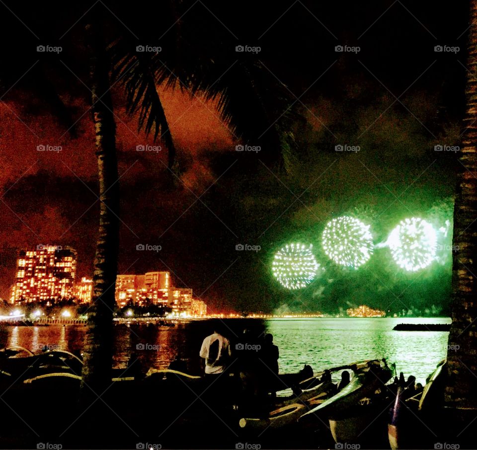 Hawaii Honolulu Festival fireworks