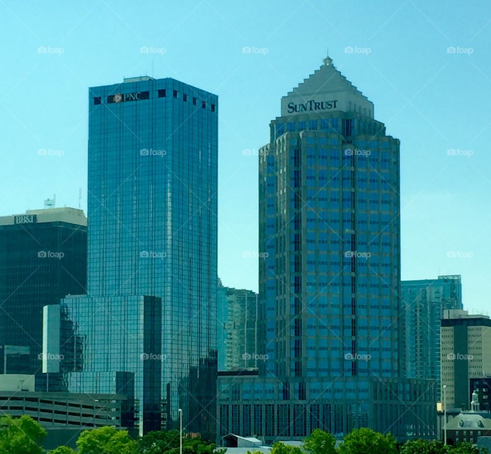 Bank Skyscapers. Suntrust and PNC buildings in downtown Tampa. 