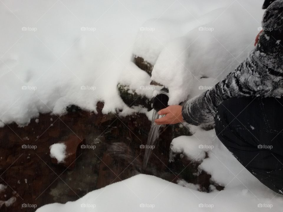 winter stream on mountain