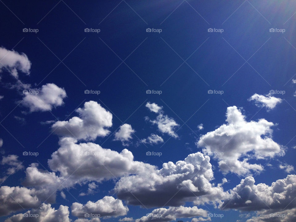 Blue sky with clouds.