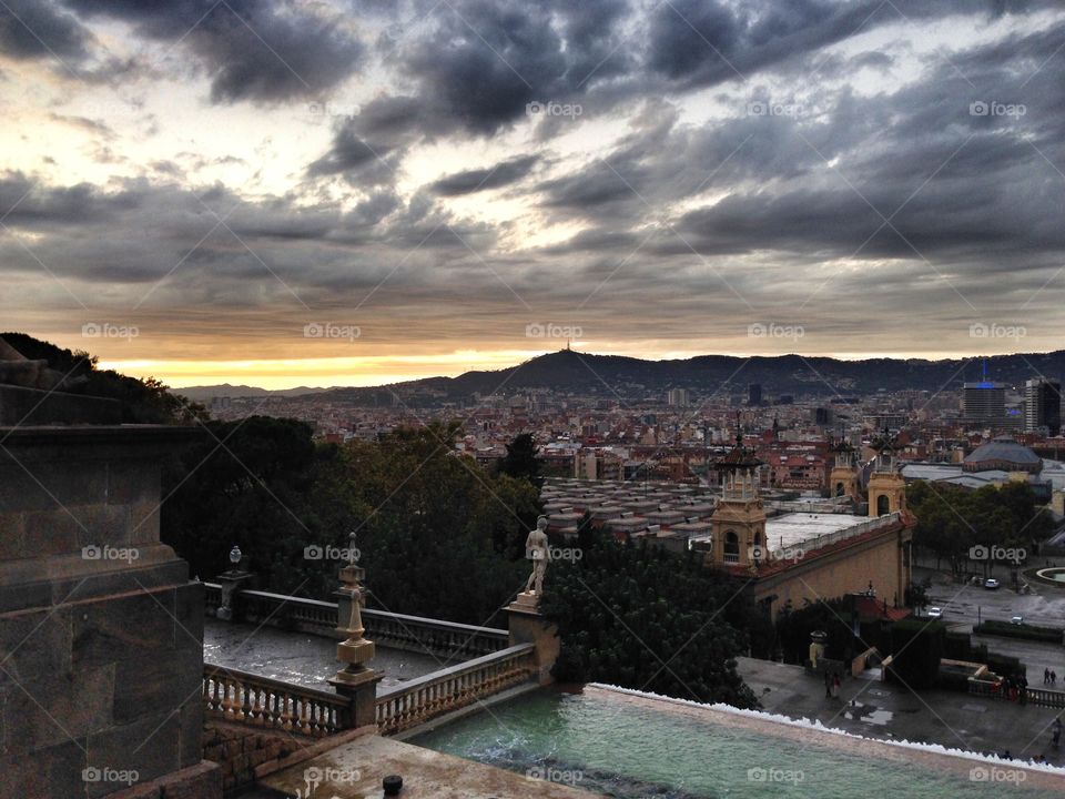 Barcelona spain from the montjuic