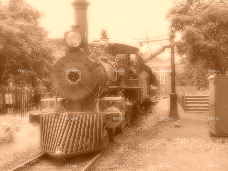 Number 7 Train ready to run . Number 7 train at Greenfield Village 