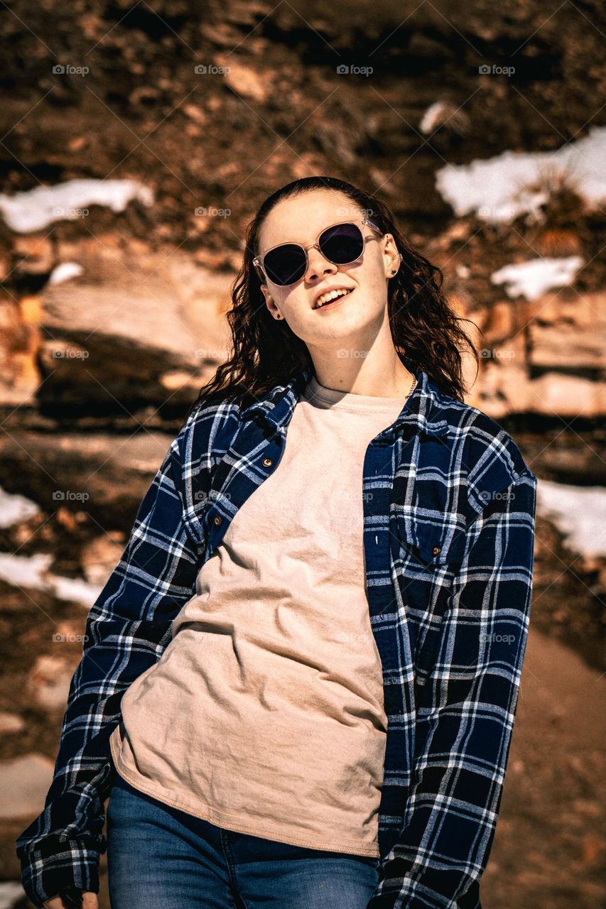 Relaxing and vining by the mountain side 