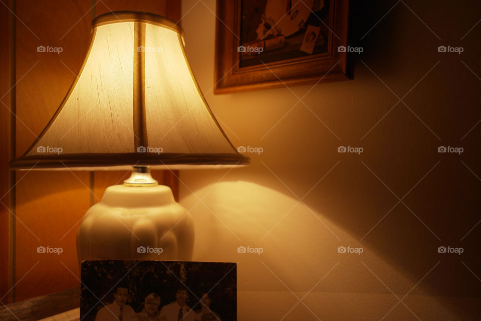 Warm light on a table 