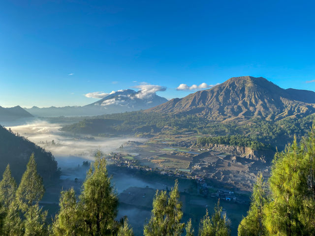 Panoramic view of mountain at Pinggan village Bali Indonesia 