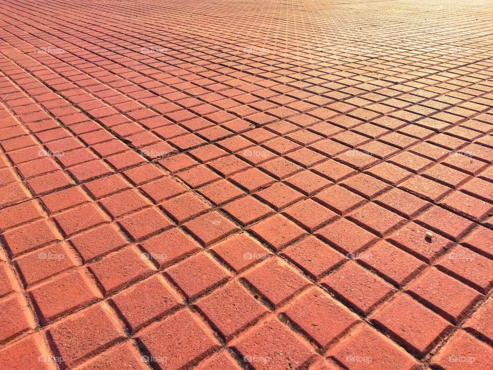 red sidewalk