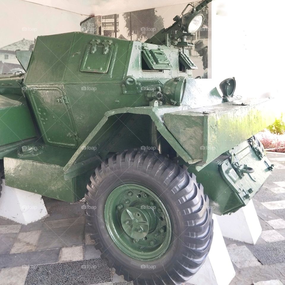 Old panzer on the museum