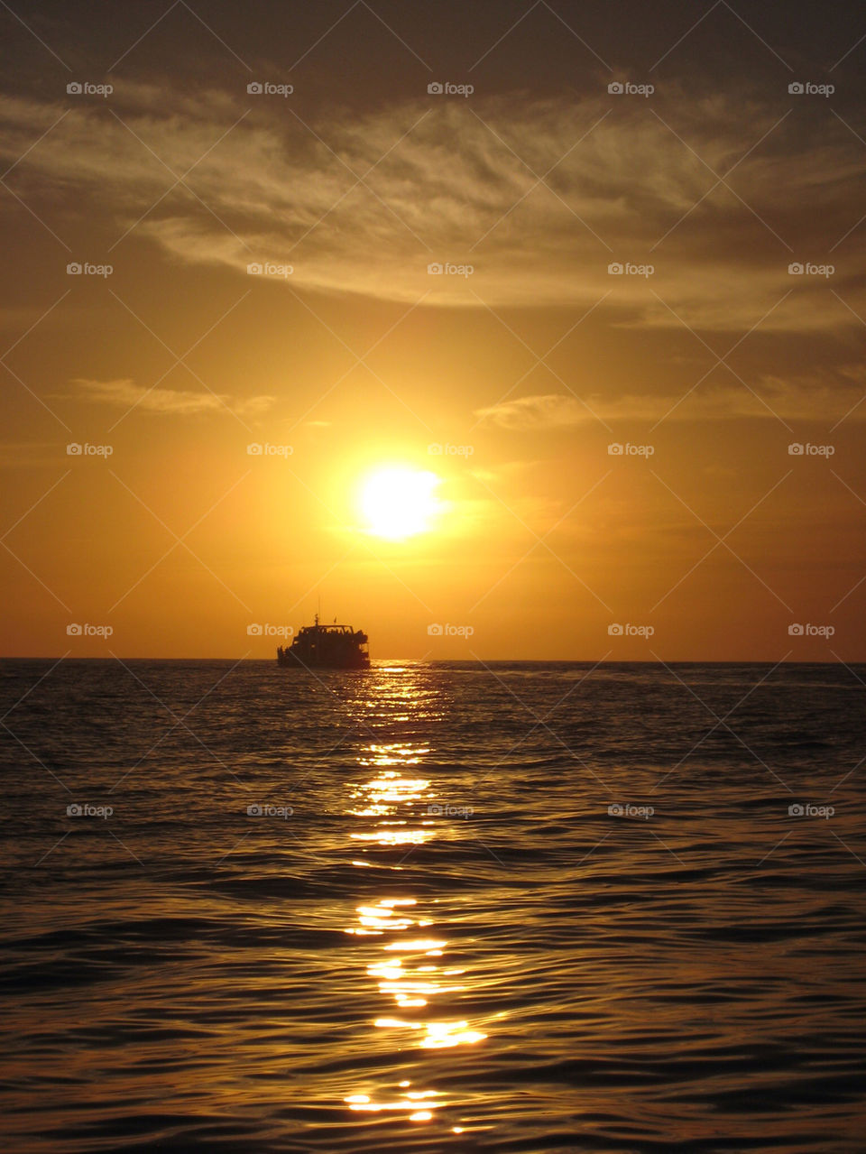 ocean sunset orange sun by mcr