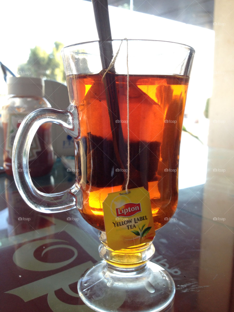 yellow red glass tea by a.bilbaisi