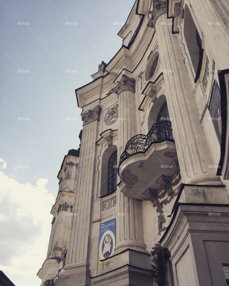 Facade of a capuchin church in Berdychiv 