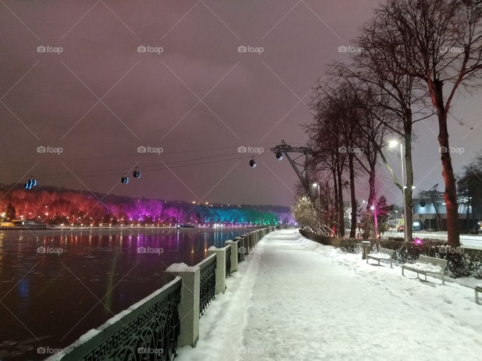 Cable car across the Moscow river