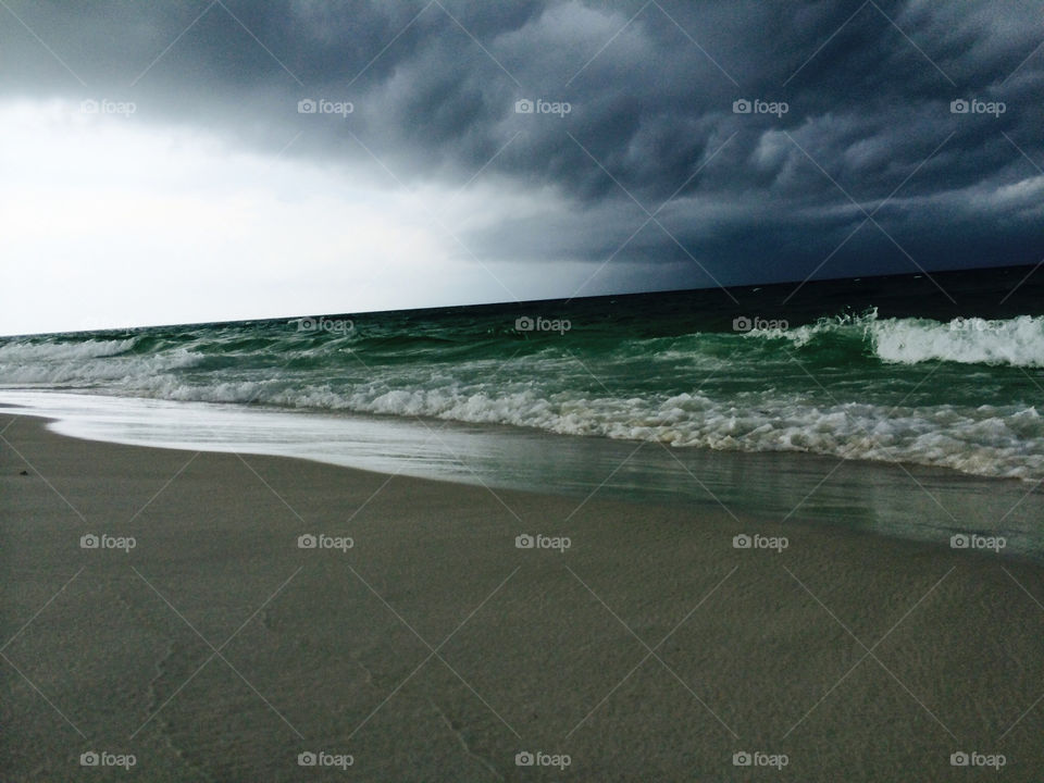 Storm cloud on beach