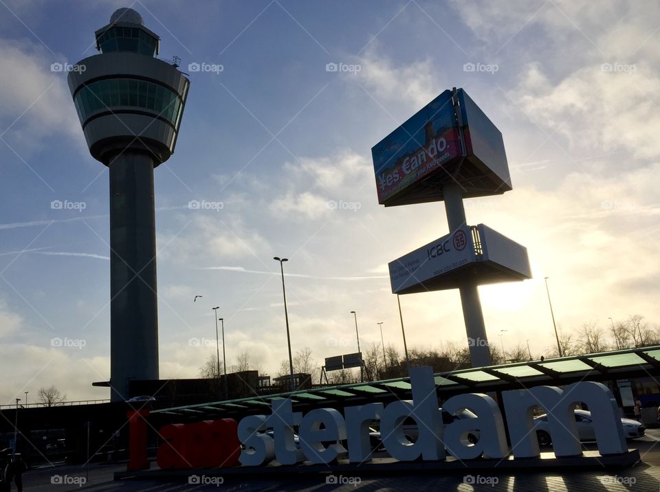 Control tower at Schiphol Airport