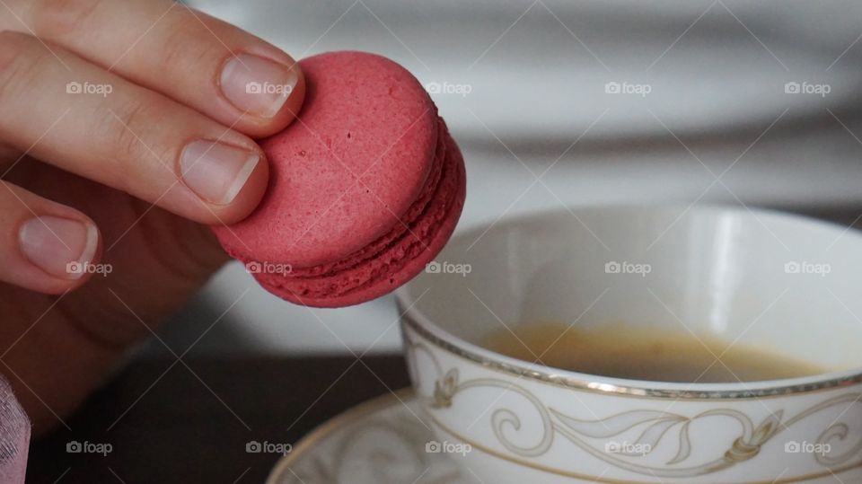 Close-up of macaroon