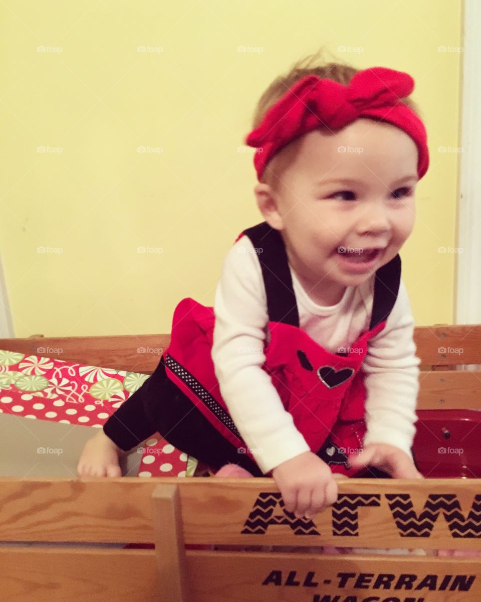 Cutie in a wagon 