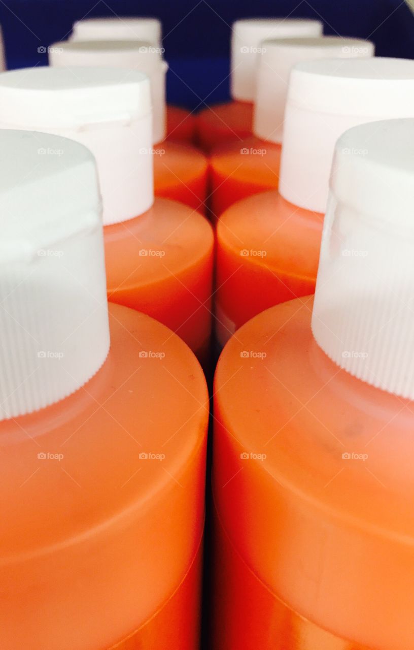 Orange Color Story - craft paint in plastic bottles