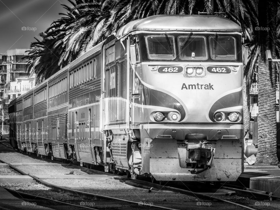 Amtrak train in the depot. 