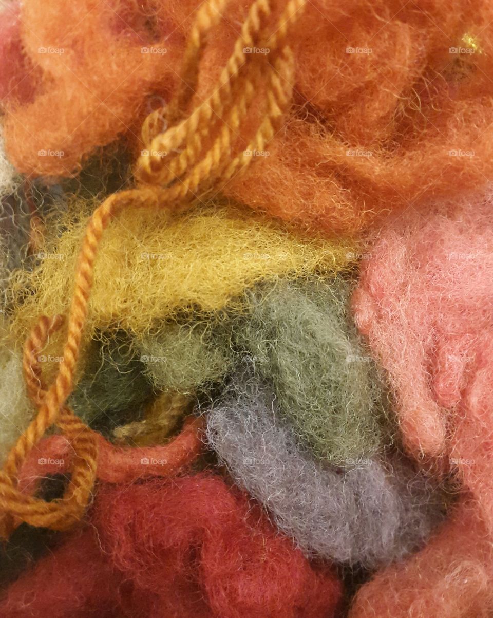 All organic, wool dyed by the pigments of mushrooms and fungus found in the forests. Something quite raw and beautiful about this colour range