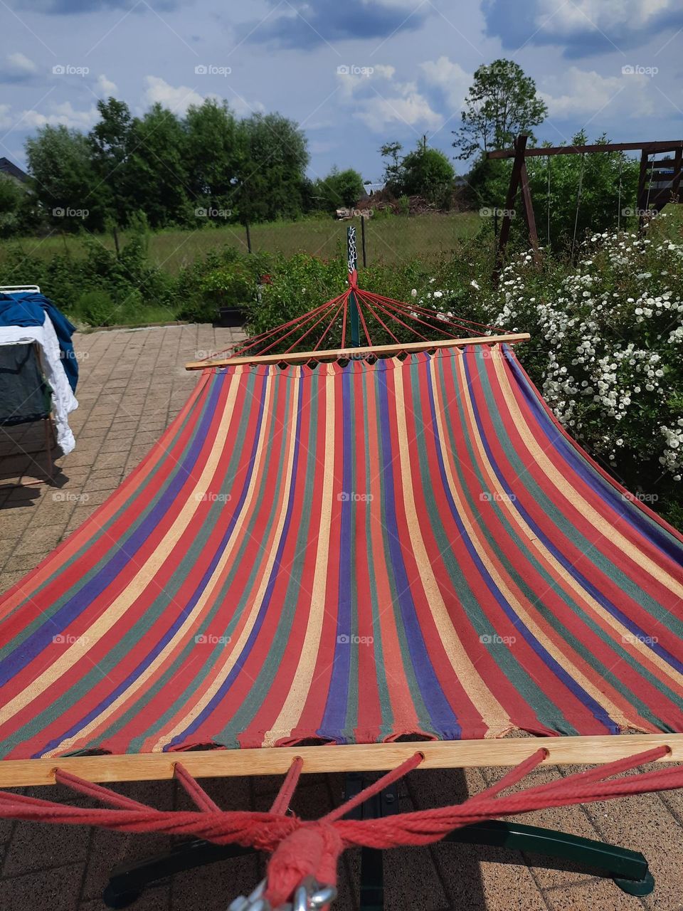 hammock in rainbow colours