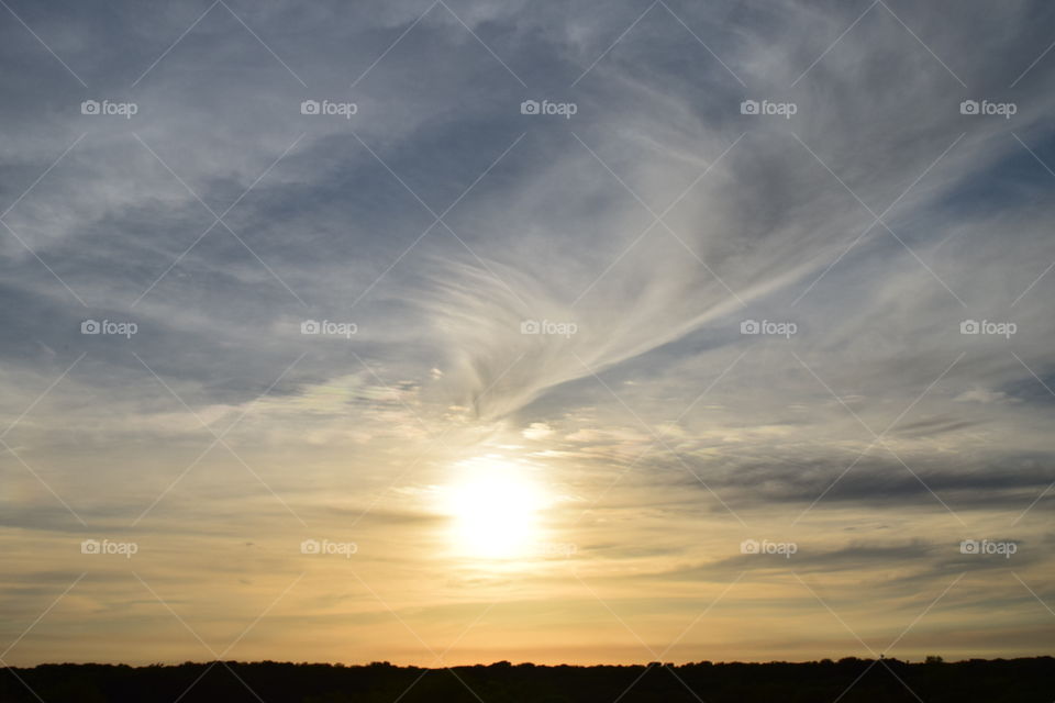 Sunset in Collin County. Beautiful Texas sunset