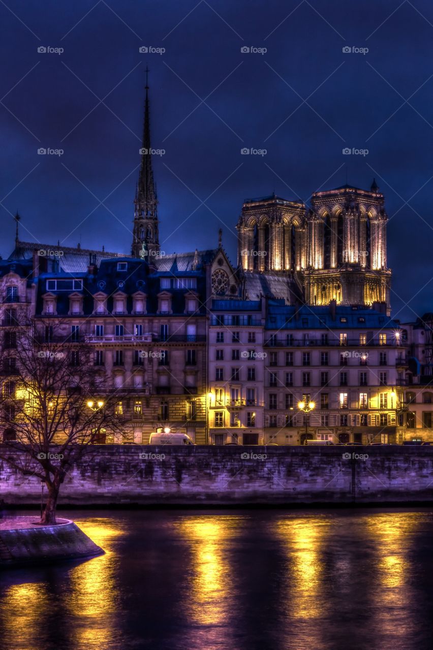 St Michel Notre Dame night