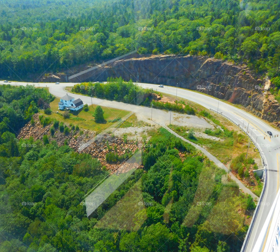 A view from the observation tower to the ground 420 feet below!