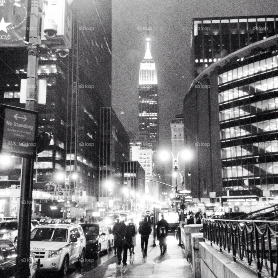 new york city night rainy new york by lennyd