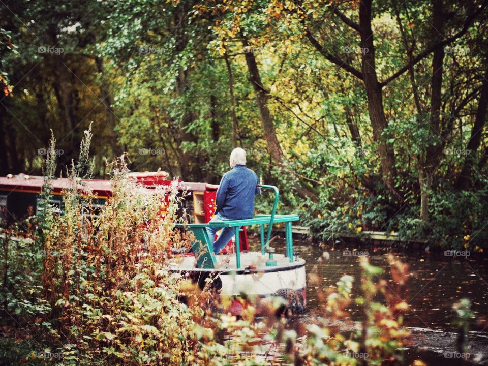 Canal. Narrow boat 