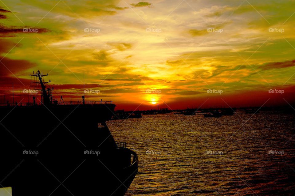 sunset at port bay