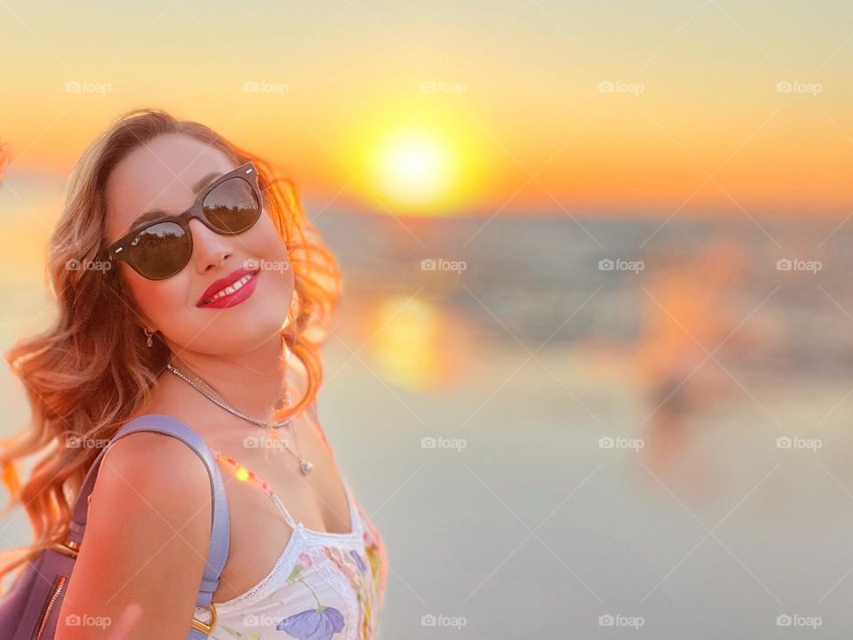 Portrait by the sunset 