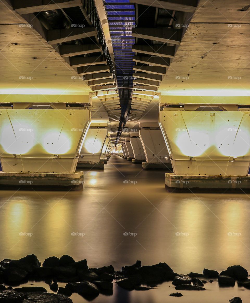 Under the Sai Van Bridge at Night time.