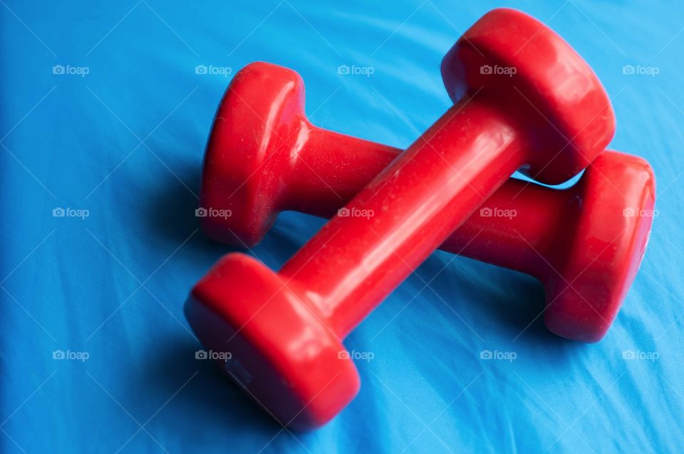 Red dumbbells