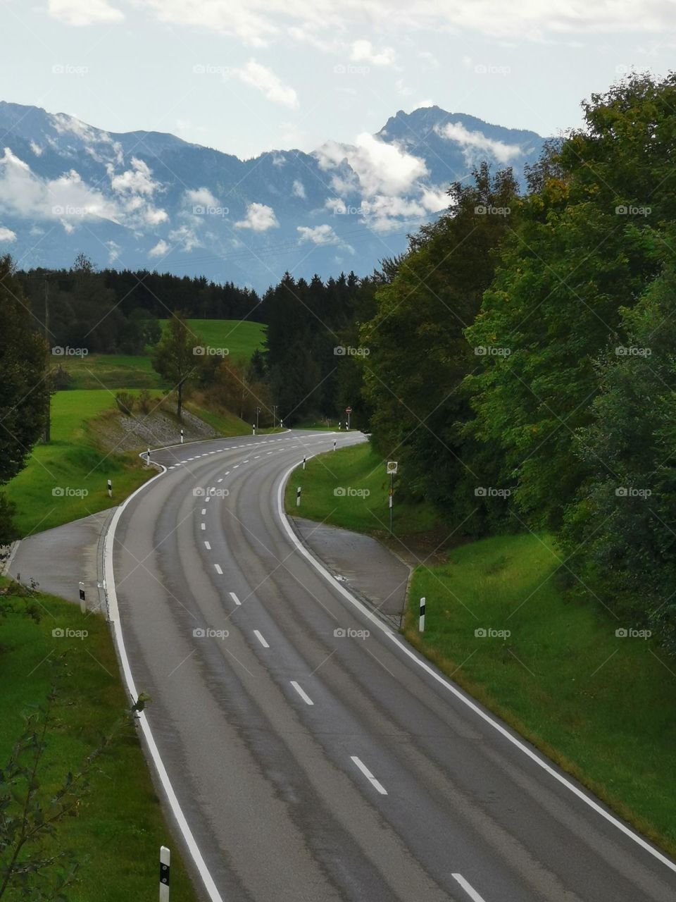 This is the way... Mountains, forests and motorway.