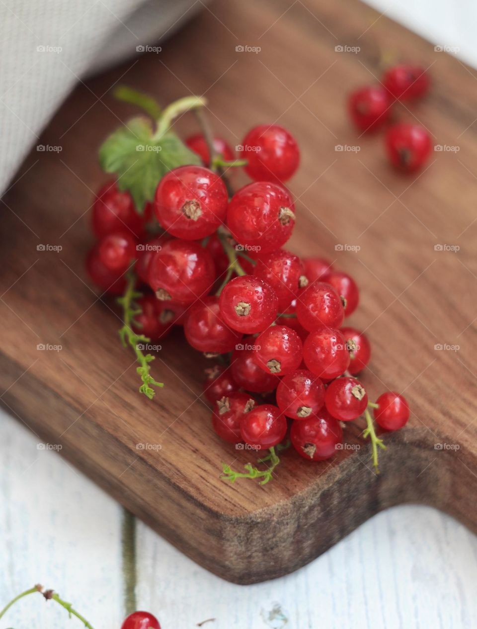 Red currant on the board