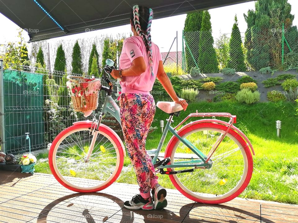 Colours, bike, girl