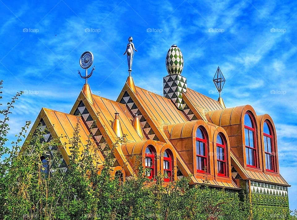 House designed by Turner Prize winning artist, Grayson Perry, in the small Essex estuary village of Wrabness.